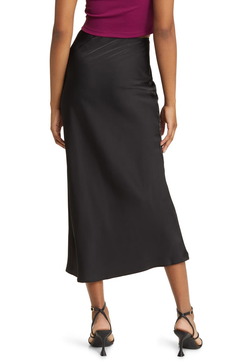 ASOS DESIGN Bias Cut Satin Midi Skirt, Alternate, color, 