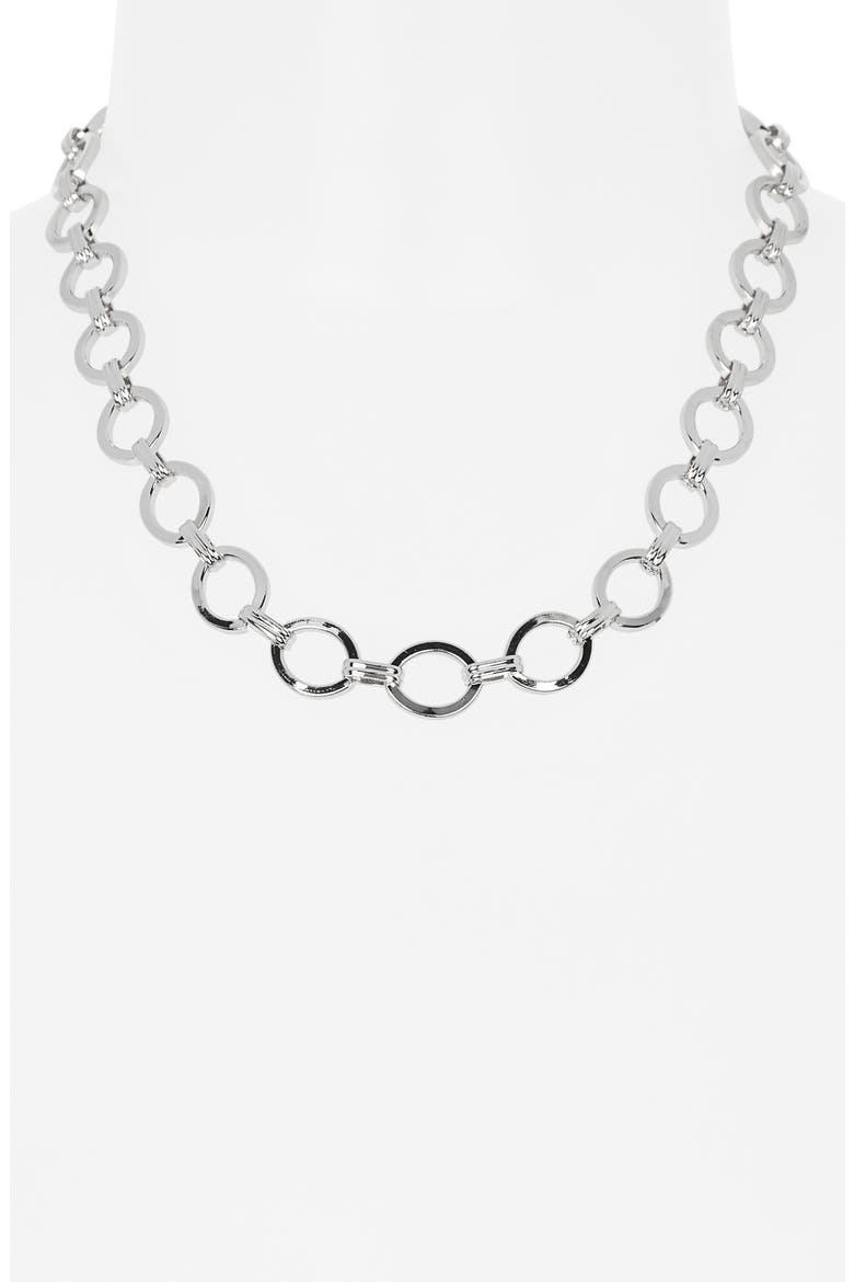 Oval Link Necklace, Alternate, color, SILVER