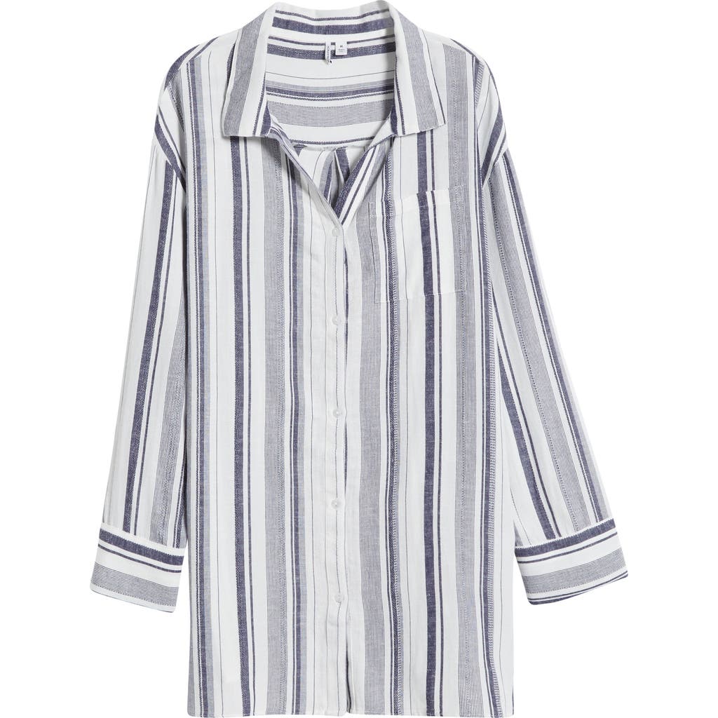 Nordstrom Oversized Cover-up Shirt In Gray