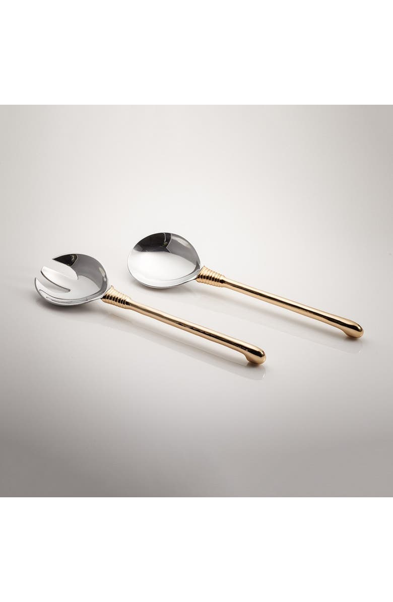 Lunares Djembe Long Salad Server, Main, color, Bronze