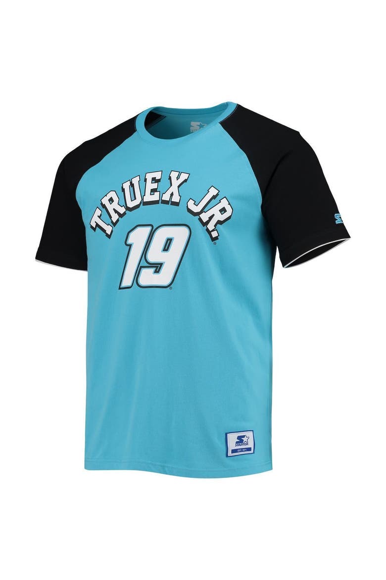 Men's Starter Blue/Black Martin Truex Jr The Catcher Raglan T-Shirt, Alternate, color, Blue