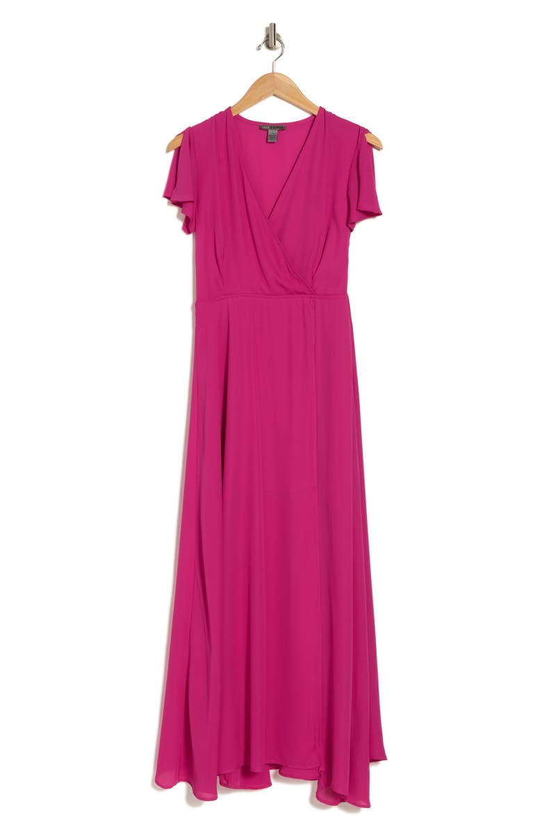 Love By Design Marie II Faux Wrap Maxi Dress, Alternate, color, Festival Fuchsia
