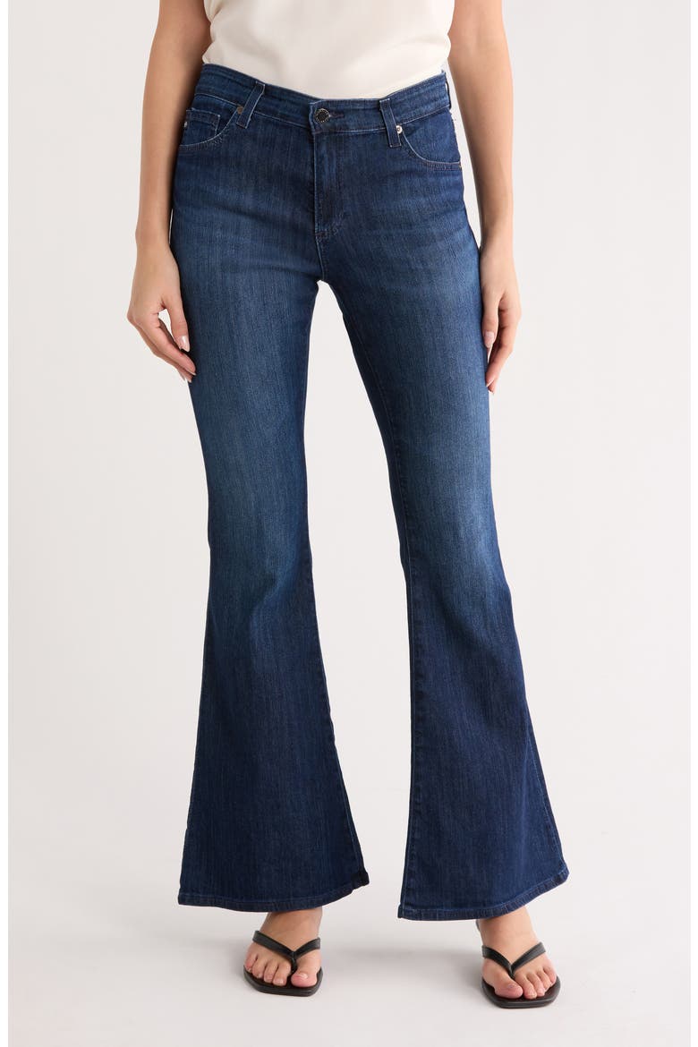Angeline Mid Rise Flare Jeans, Main, color, BRAVURA