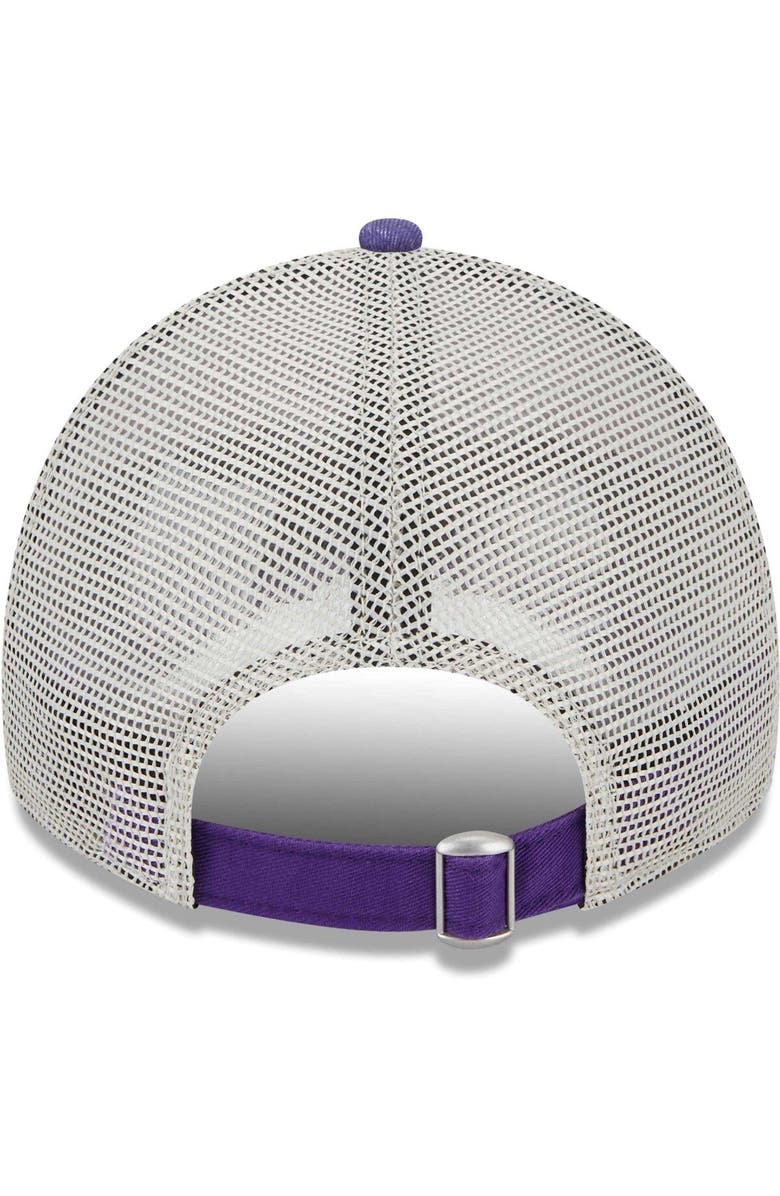 New Era Women's New Era  Purple Los Angeles Lakers Micro Logo 9TWENTY Trucker Adjustable Hat, Alternate, color, 