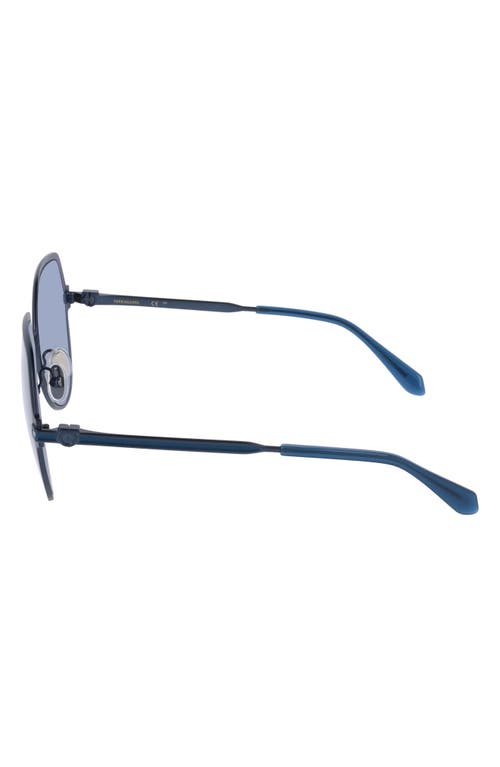 Ferragamo 62mm Oversize Tea Cup Sunglasses In Matte Blue