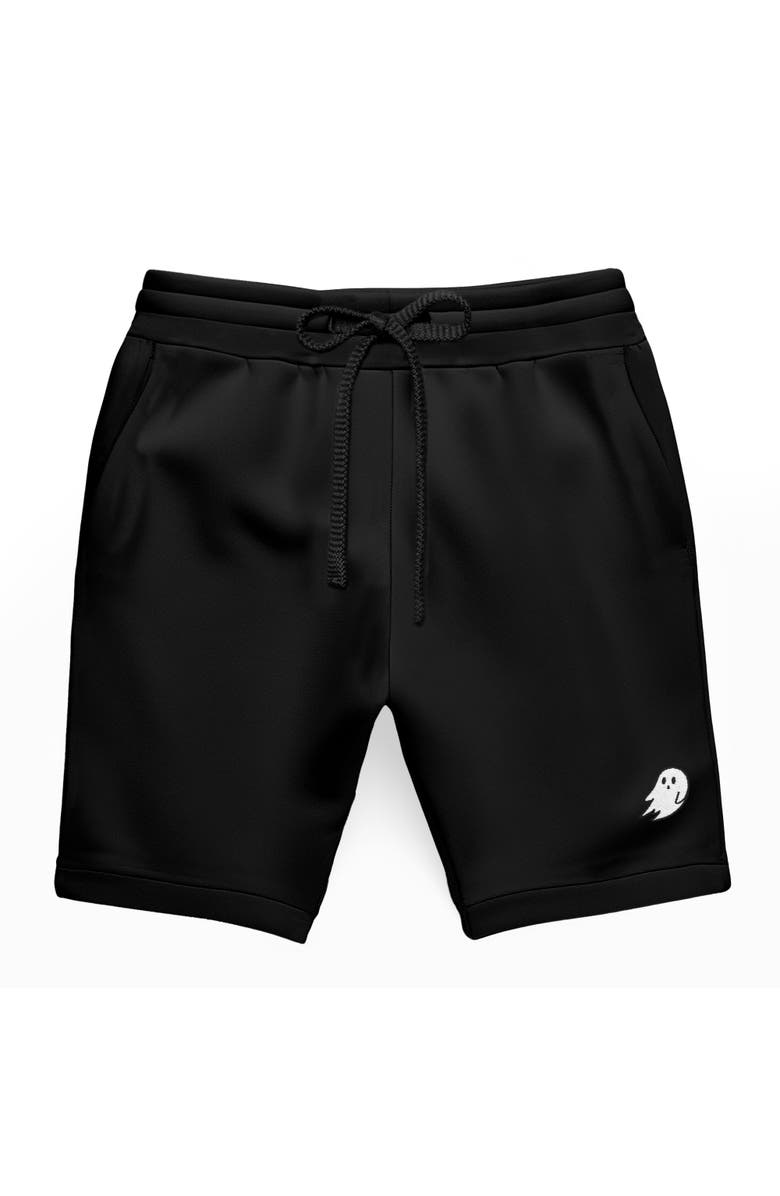 Dalix Mens Ghost Relaxed Fleece Sweat Elastic Shorts, Main, color, Black