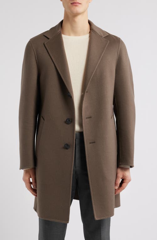 Canali Double Wool & Cashmere Top Coat in Light Brown 