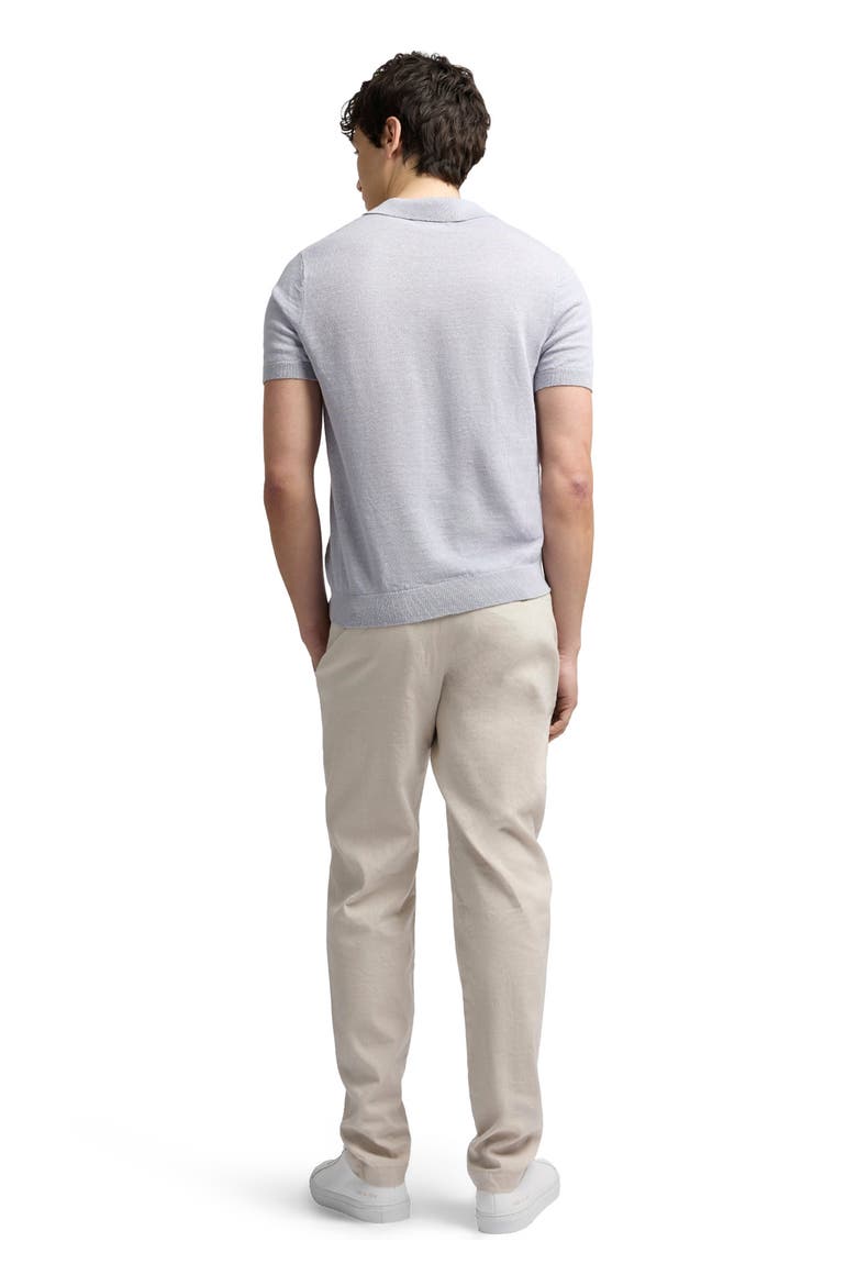 Linen Johnny Collar Polo, Alternate, color, Sky