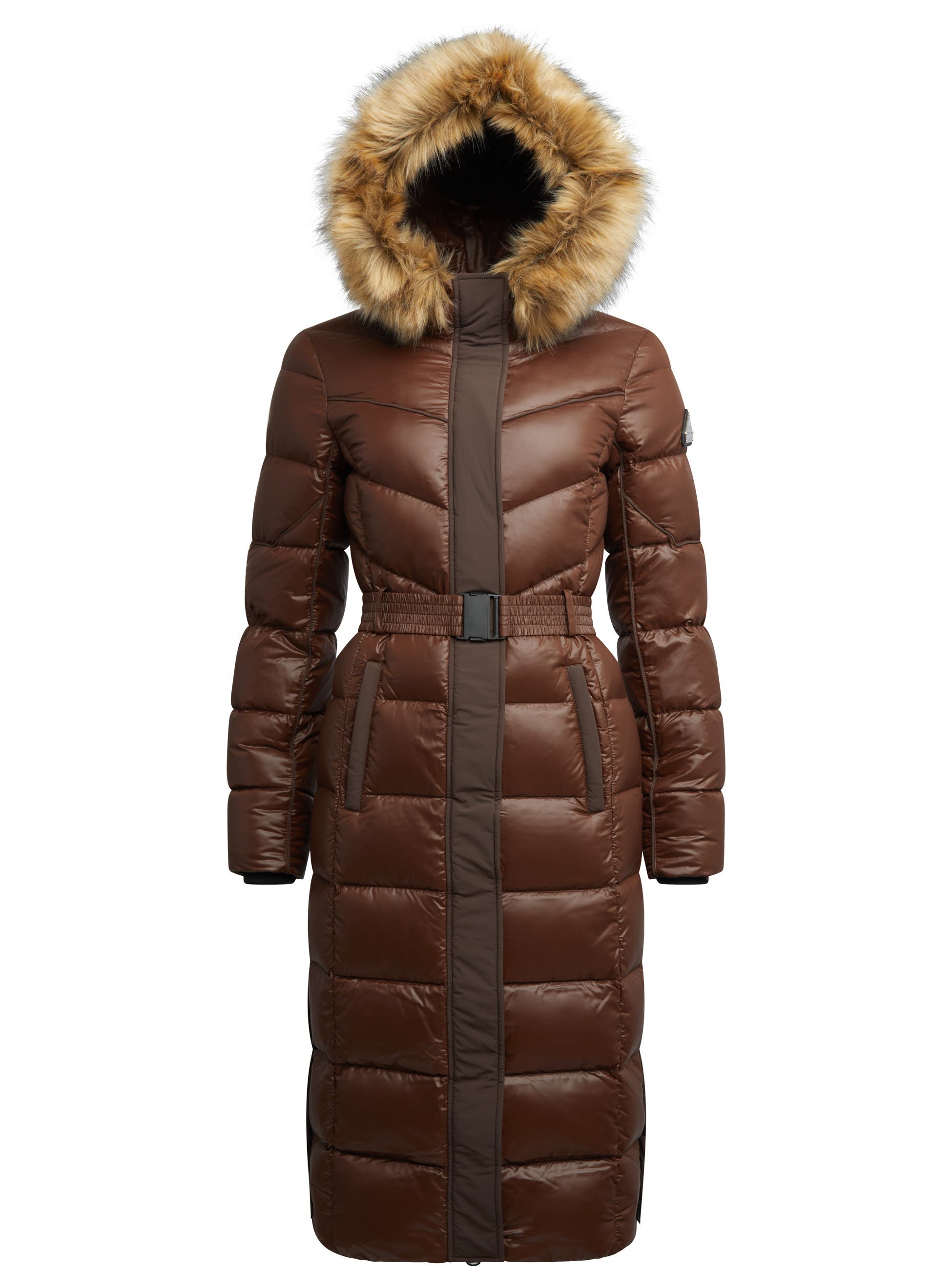 Diamond Belted Extra Long Down Coat - image 4