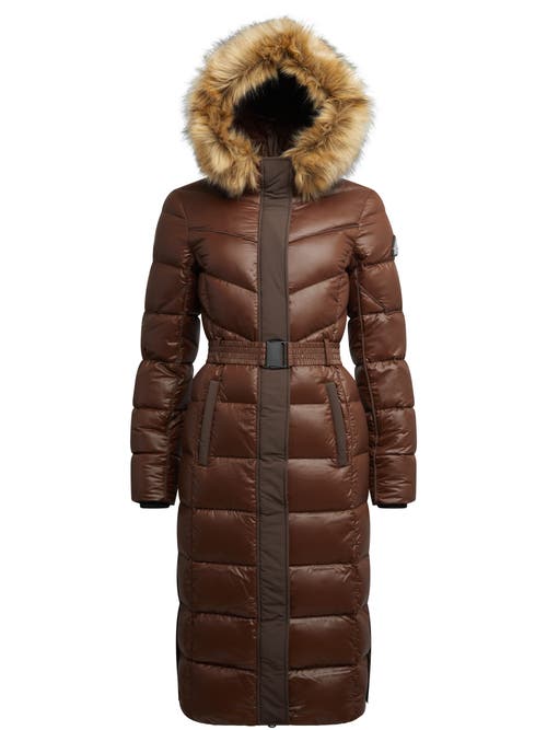 Jack1t Diamond Belted Extra Long Down Coat In Multi