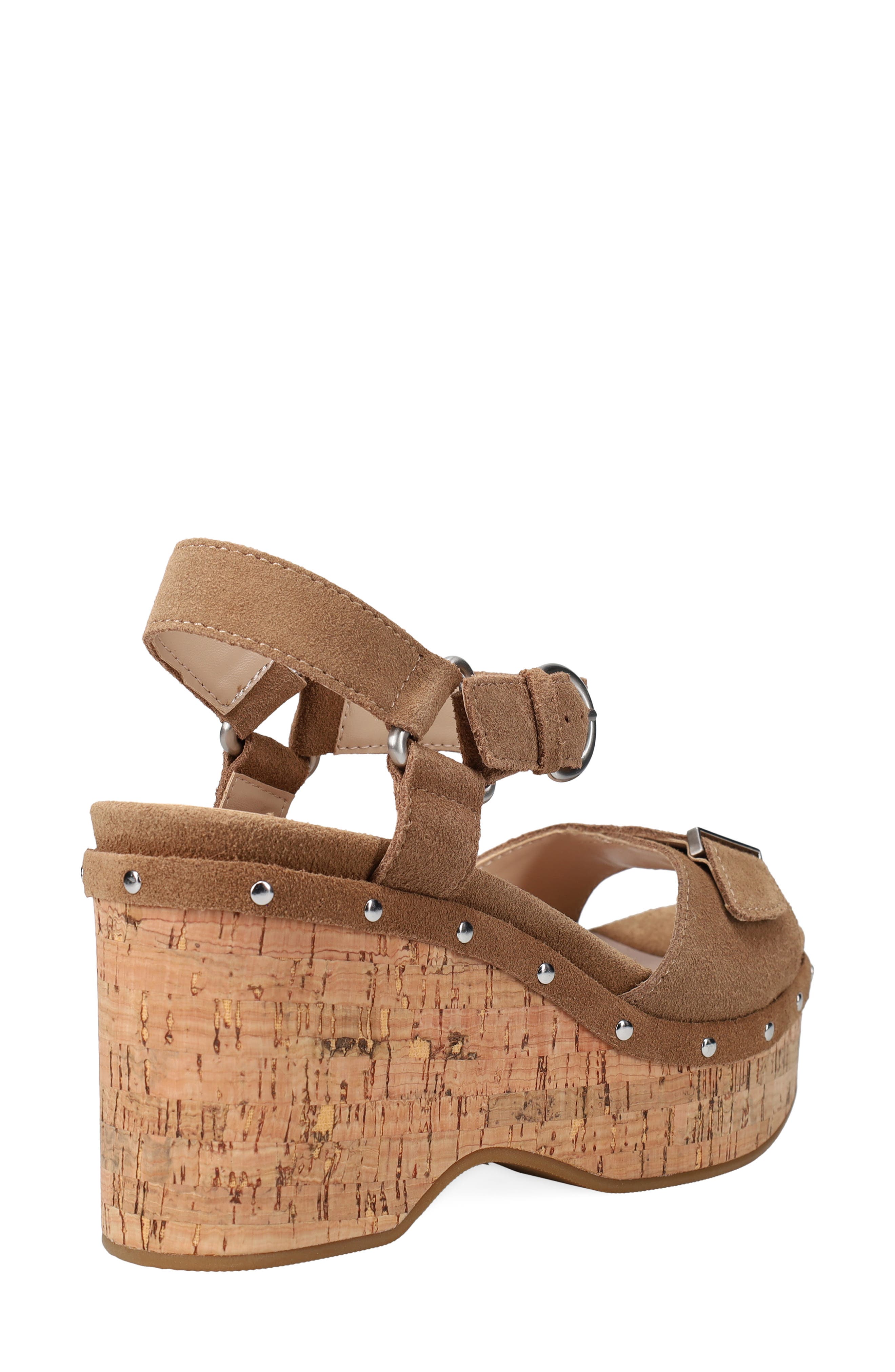 Pelle Moda Ciana Ankle Strap Platform Wedge Sandal, Alternate, color, Driftwood