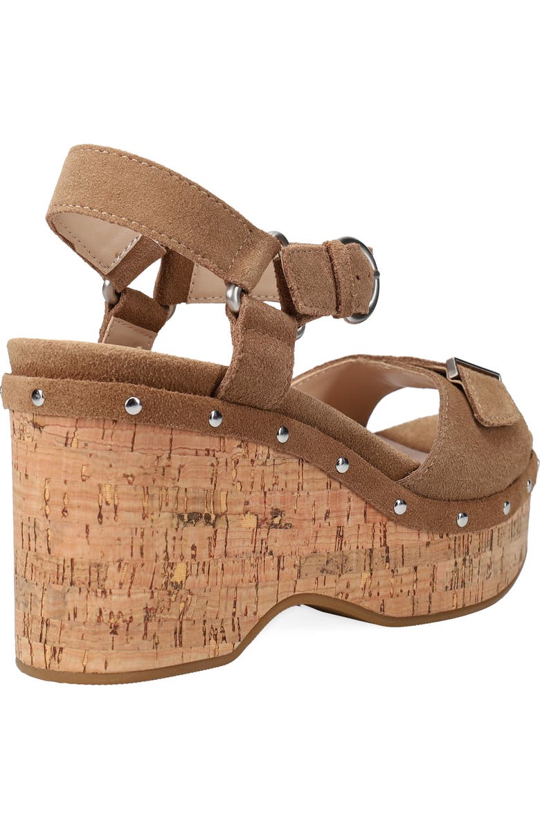 Pelle Moda Ciana Ankle Strap Platform Wedge Sandal, Alternate, color, Driftwood