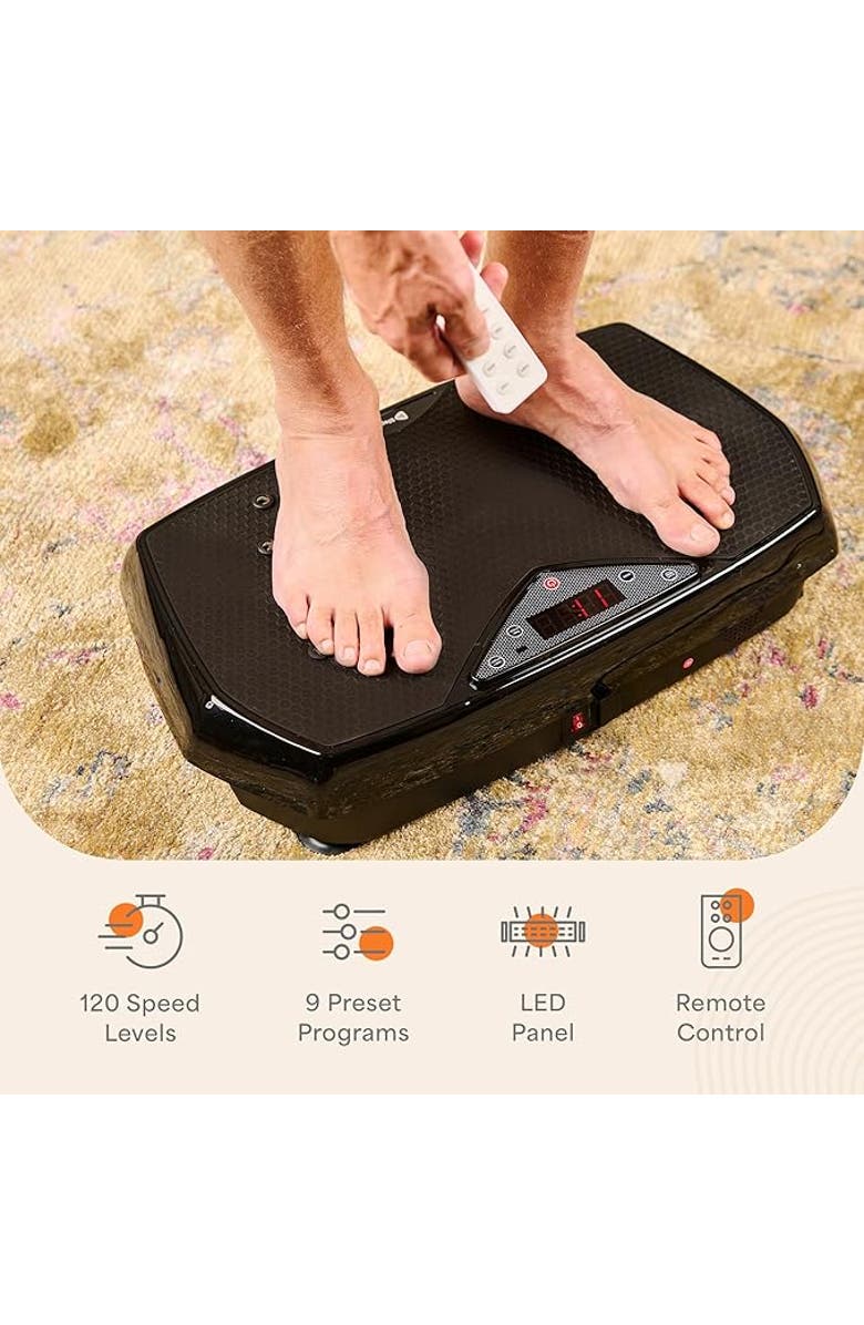 Lifepro Turbo 3D Vibration Plate Exercise Machine with Magnetic Acupoints, Alternate, color, Black