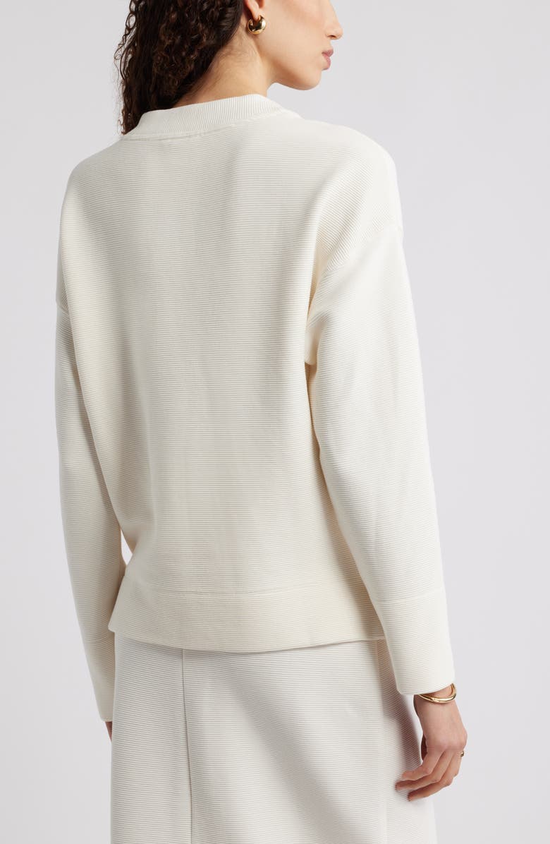 Caslon<sup>®</sup> Ottoman Knit Mock Neck Sweatshirt, Alternate, color, White Hot