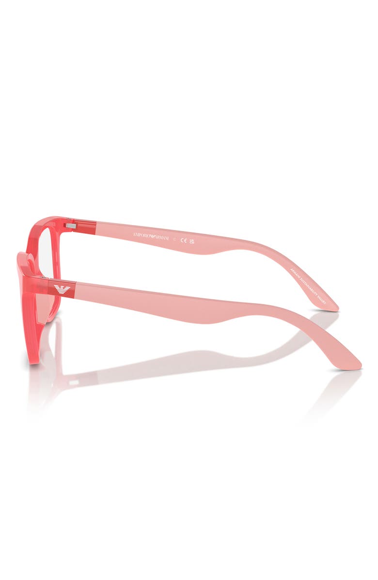 Emporio Armani Kids' 49mm Pillow Optical Glasses, Alternate, color, Opaline Coral / Demo Lens