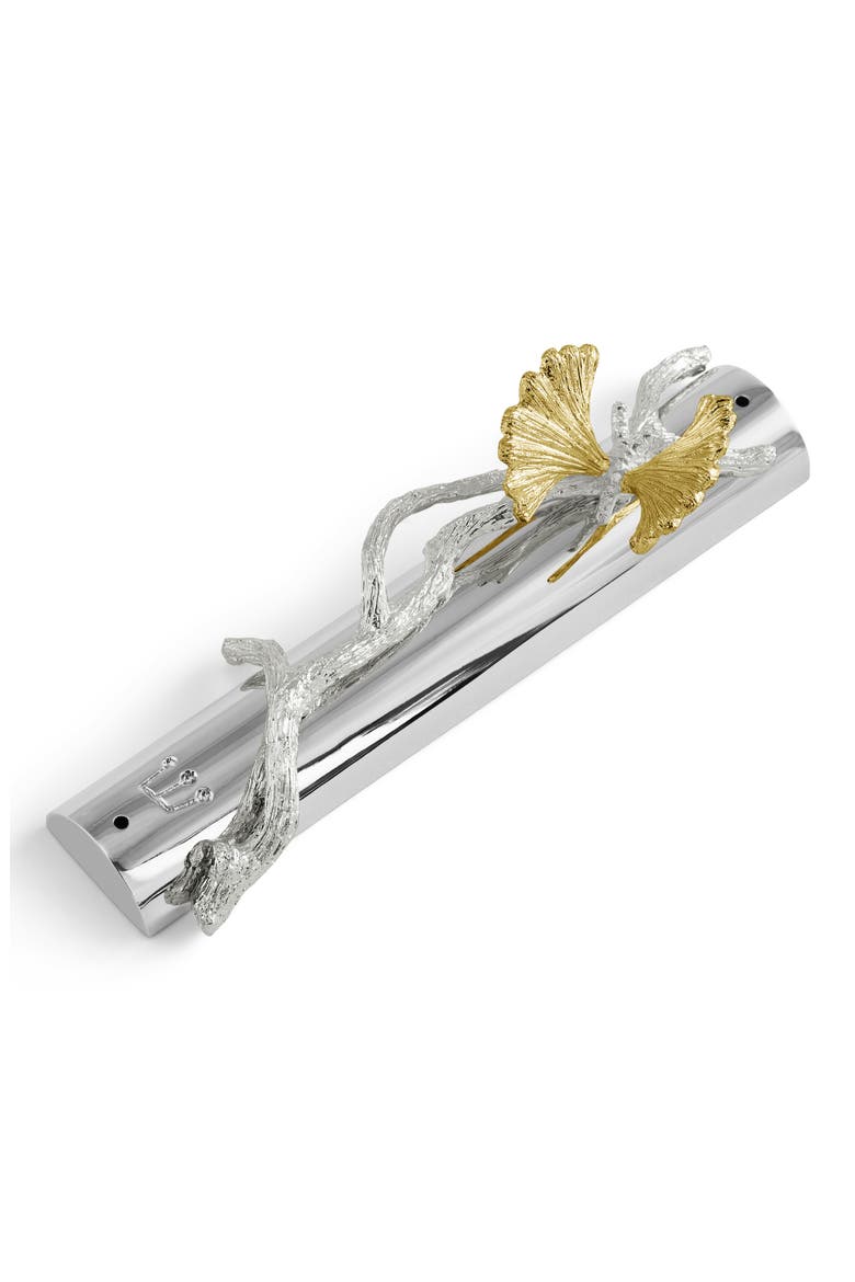 Butterfly Ginkgo Luxe Mezuzah, Alternate, color, SILVER