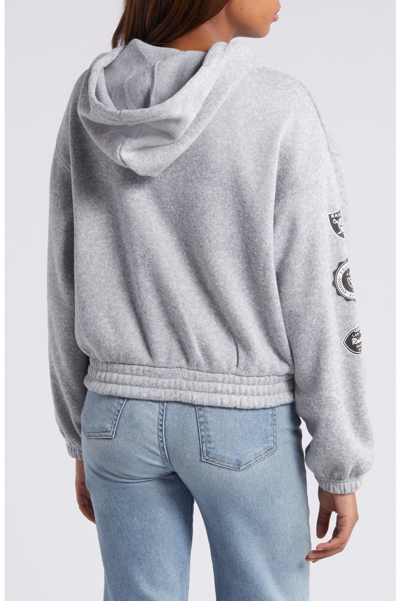 Women's WEAR by Erin Andrews Heather Gray Las Vegas Raiders Full-Zip Hoodie, Alternate, color, Heather Gray