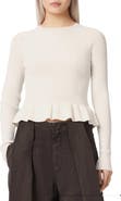 AllSaints Jas Rib Knit Peplum Sweater