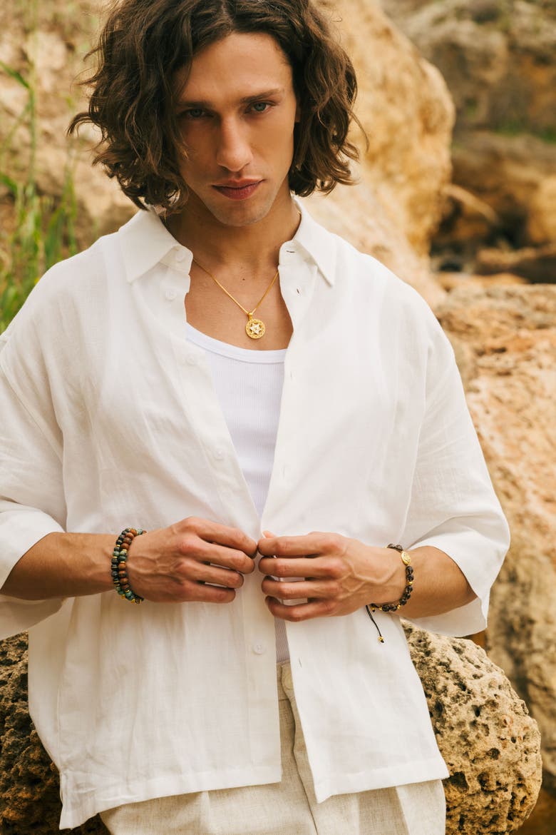 Merkaba Star Spiritual Ascension Necklace, Alternate, color, Gold