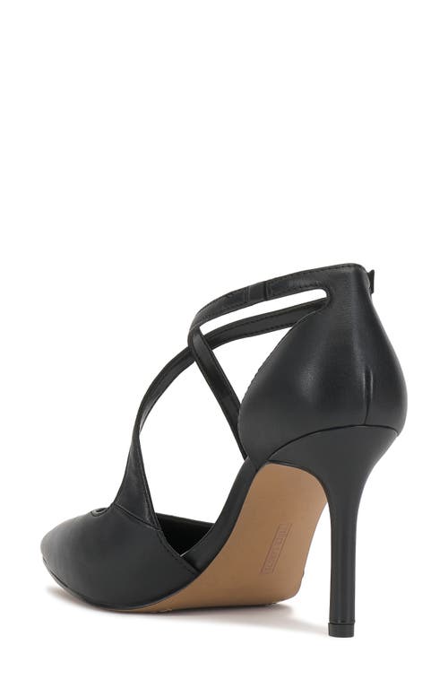 Vince Camuto Noreta Ankle Strap Pointed Toe Pump In Black