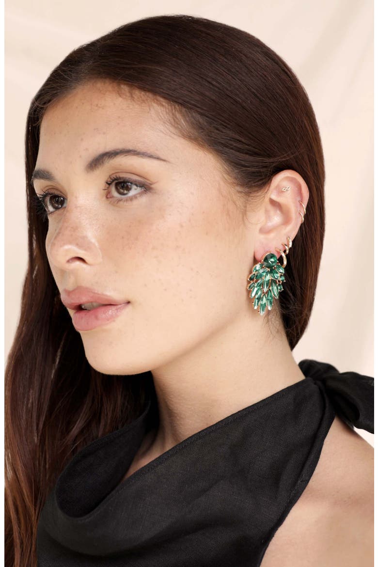 Crystal Chandelier Earrings, Alternate, color, GREEN