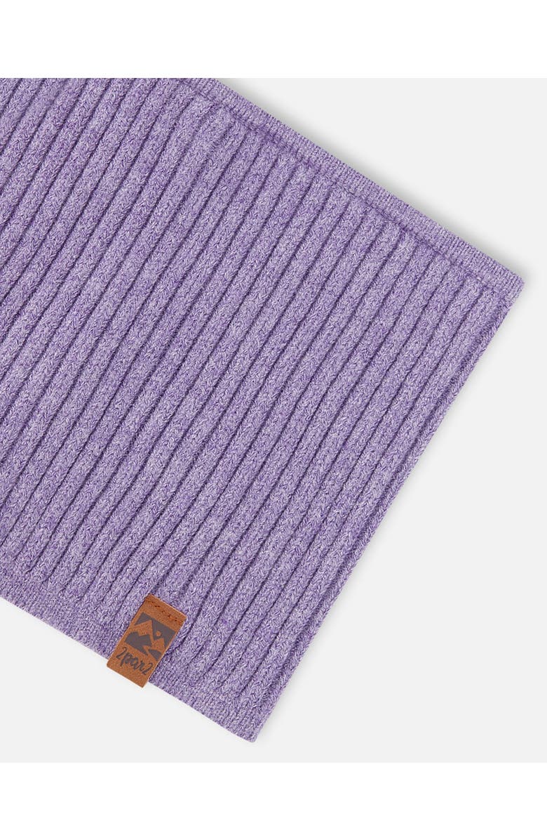 Deux par Deux Girl Soft Ribbed Knit Neck Tube, Alternate, color, Lavender