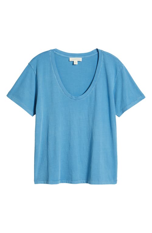 Treasure & Bond Relaxed Scoop Neck Cotton T-shirt In Blue Parisian