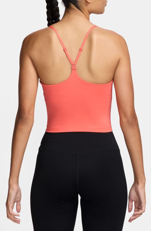 Nike Women's Indy Light-support Padded Sports Bra Tank Top In Magic Ember/white