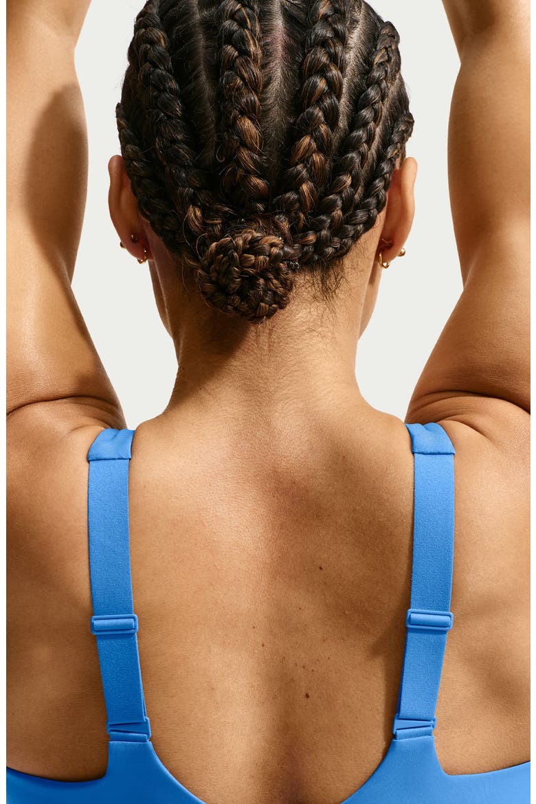 Sculpt Dri-FIT Strappy Sports Bra, Alternate, color, LT PHOTO BLUE/ BLACK/ WHITE