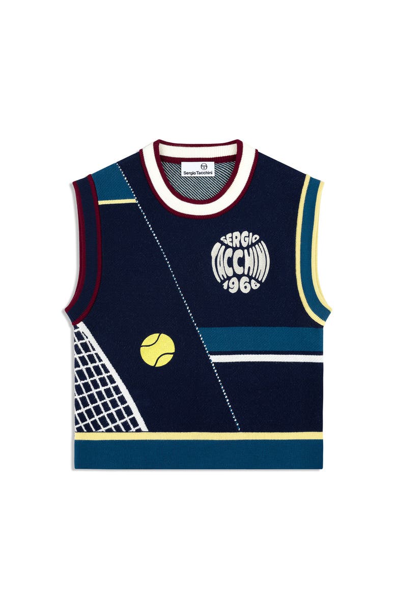 Sergio Tacchini Nota Knit Vest, Alternate, color, Maritime Blue