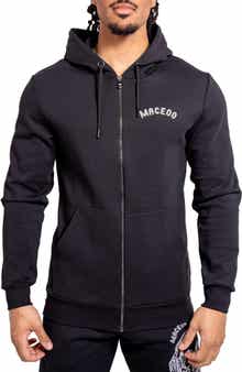 Maceoo Skull Graphic Zip-Up Hoodie