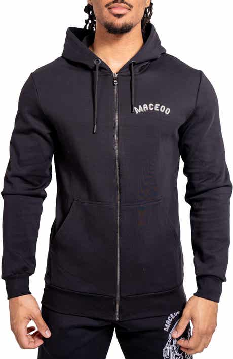 Maceoo Skull Graphic Zip-Up Hoodie