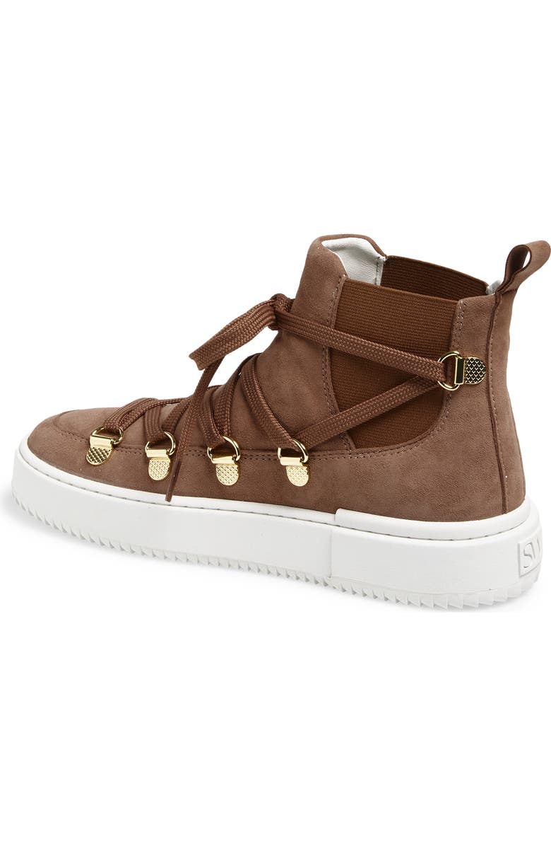 Stuart Weitzman Ziggy High Top Sneaker, Alternate, color, Taupe