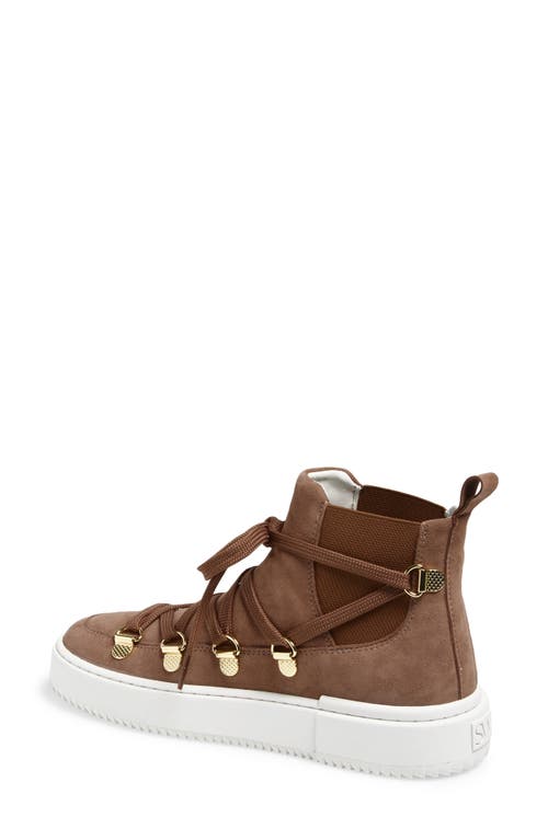 Stuart Weitzman Ziggy High Top Sneaker In Brown