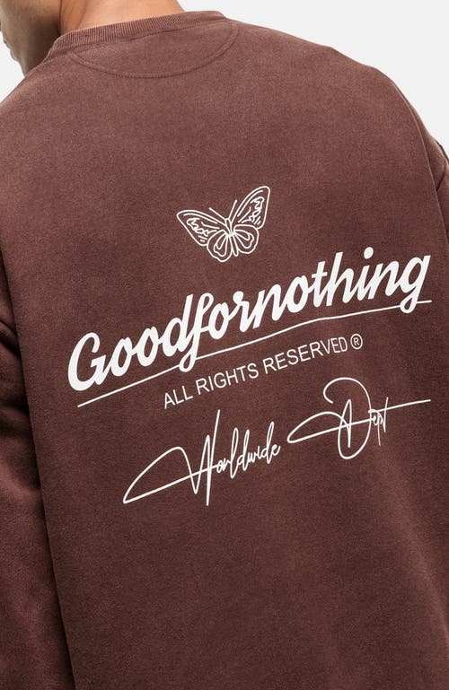 Good For Nothing Washed Rust Cult Sweathsirt In Brown
