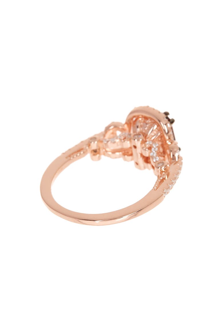 14K Rose Gold Plated Sterling Silver Brown Chocolate CZ Ring, Alternate, color, CHOCOLATE