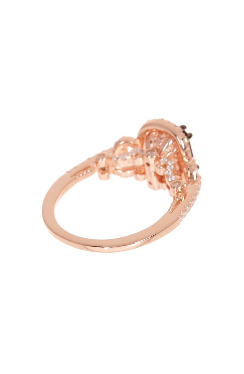 SUZY LEVIAN 14K Rose Gold Plated Sterling Silver Brown Chocolate CZ Ring, Alternate, color, Chocolate