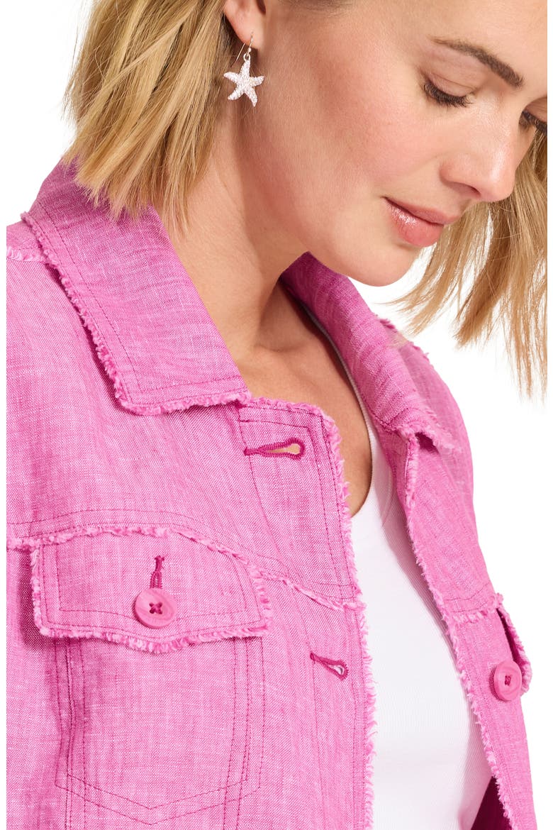 Two Palms Linen Raw Edge Jacket, Alternate, color, PEACH GELATO