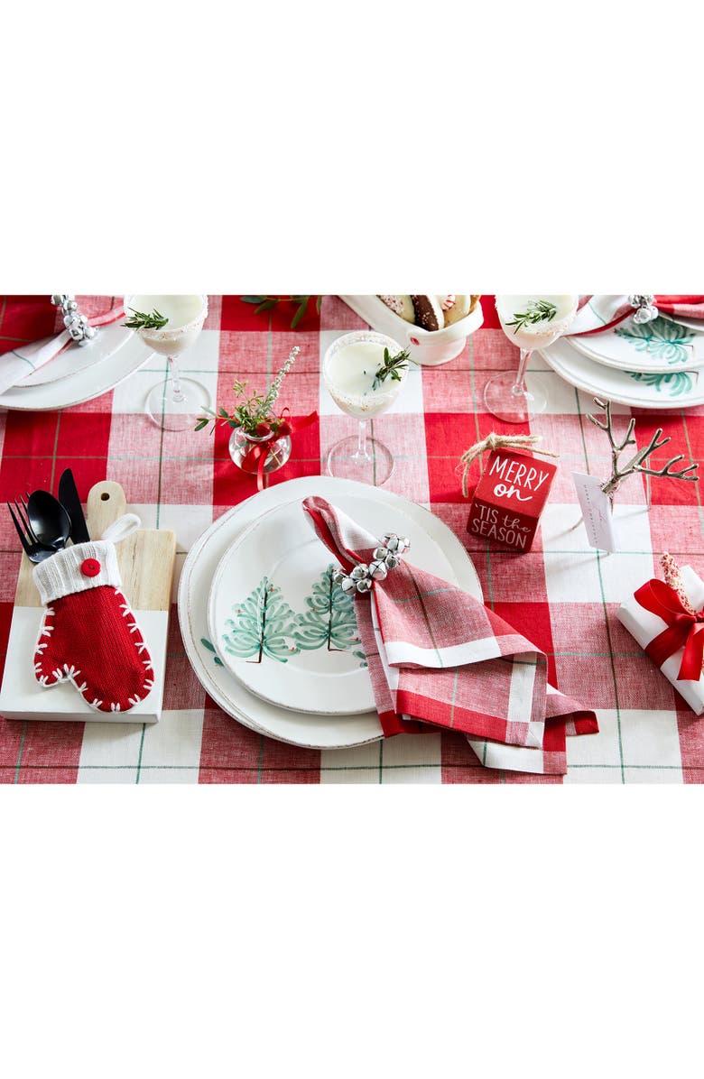 Solino Home Linen Table Runner for Dining Table, Holiday and Everyday Table Decor - Very Merry Plaid, Alternate, color, Very Merry