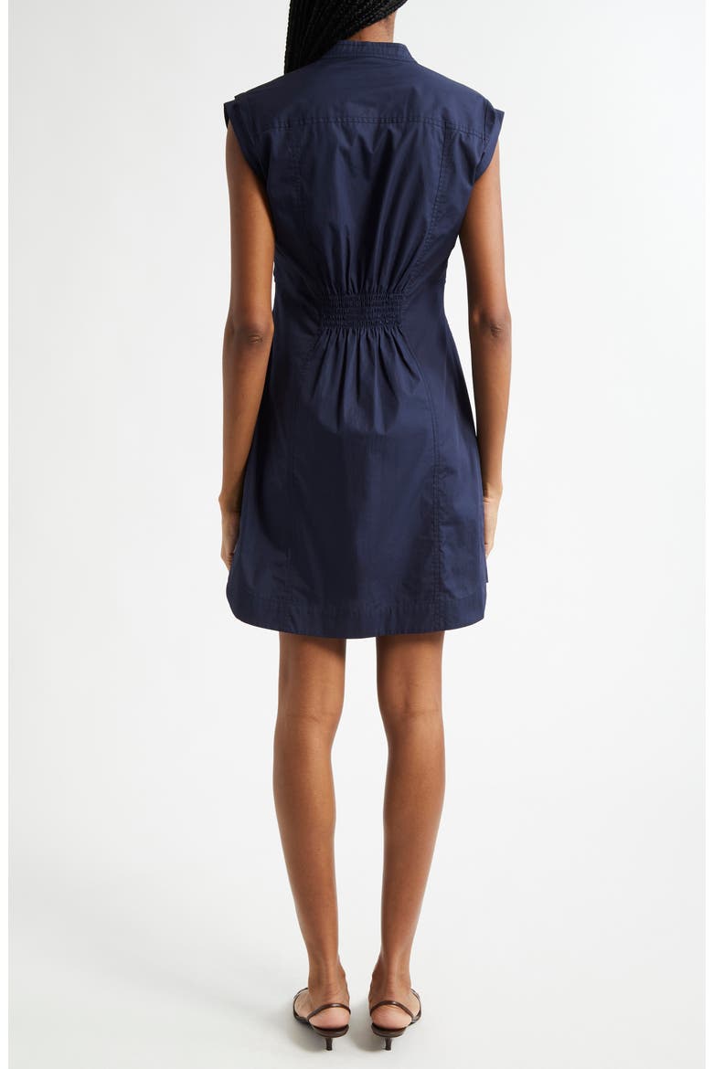 Elyse Short Sleeve Tiered Cotton Shirtdress, Alternate, color, BLACK