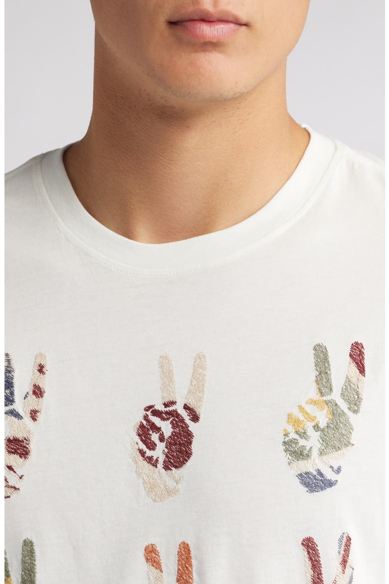 Multi Peace Hand Organic Cotton Graphic T-Shirt, Alternate, color, SALT