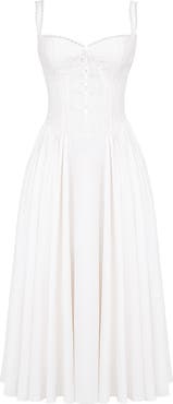 HOUSE OF CB Milia Lace Up Corset Midi Dress