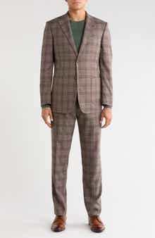 Plaid Two-Button Notch Lapel Suit