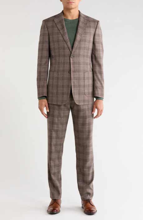 Plaid Two-Button Notch Lapel Suit