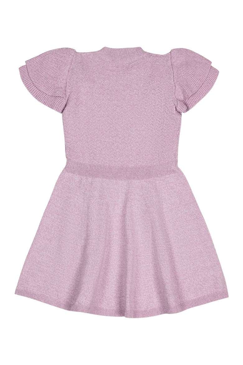Girls' Organic Flutter Sleeve Sweater Dress, Toddler, Alternate, color, Lavender Marl