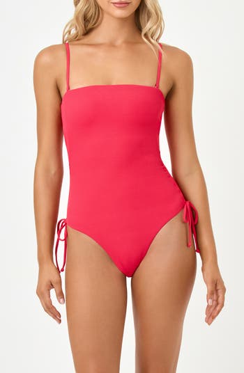 LSPACE Elise Ruched Rib One-Piece Swimsuit | Nordstrom