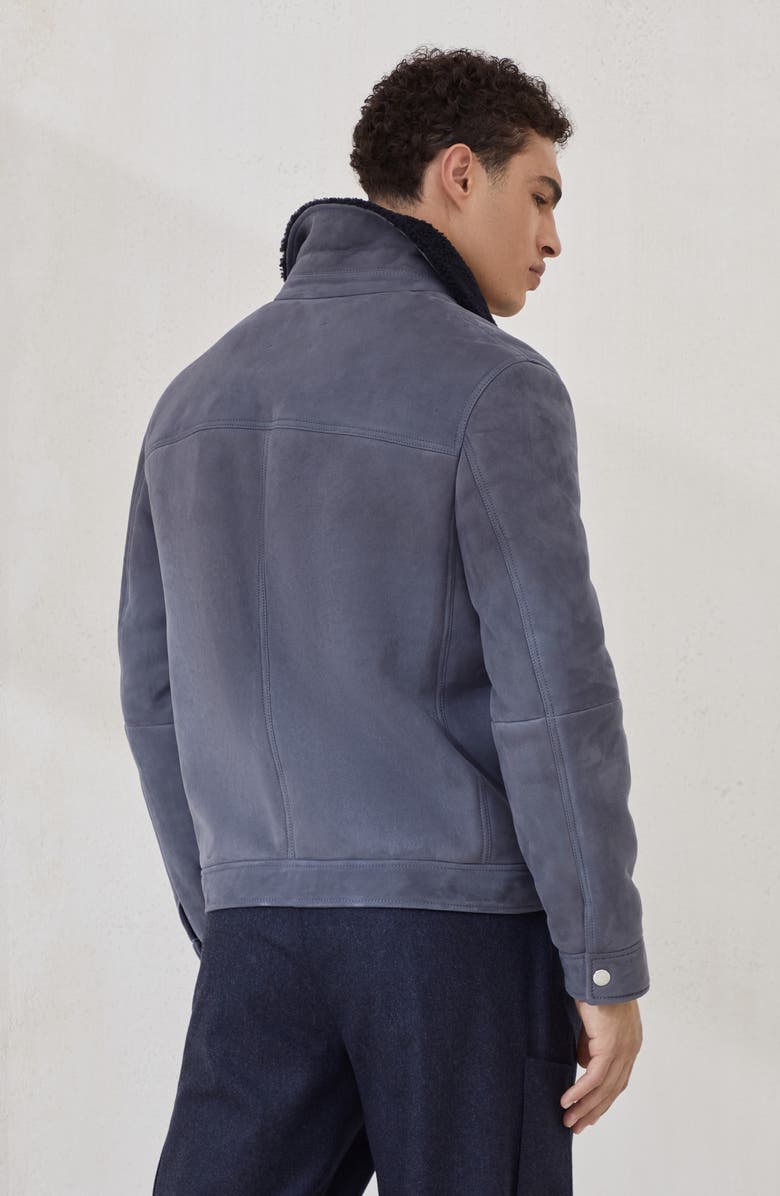 Brunello Cucinelli Curly shearling jacket, Alternate, color, Denim