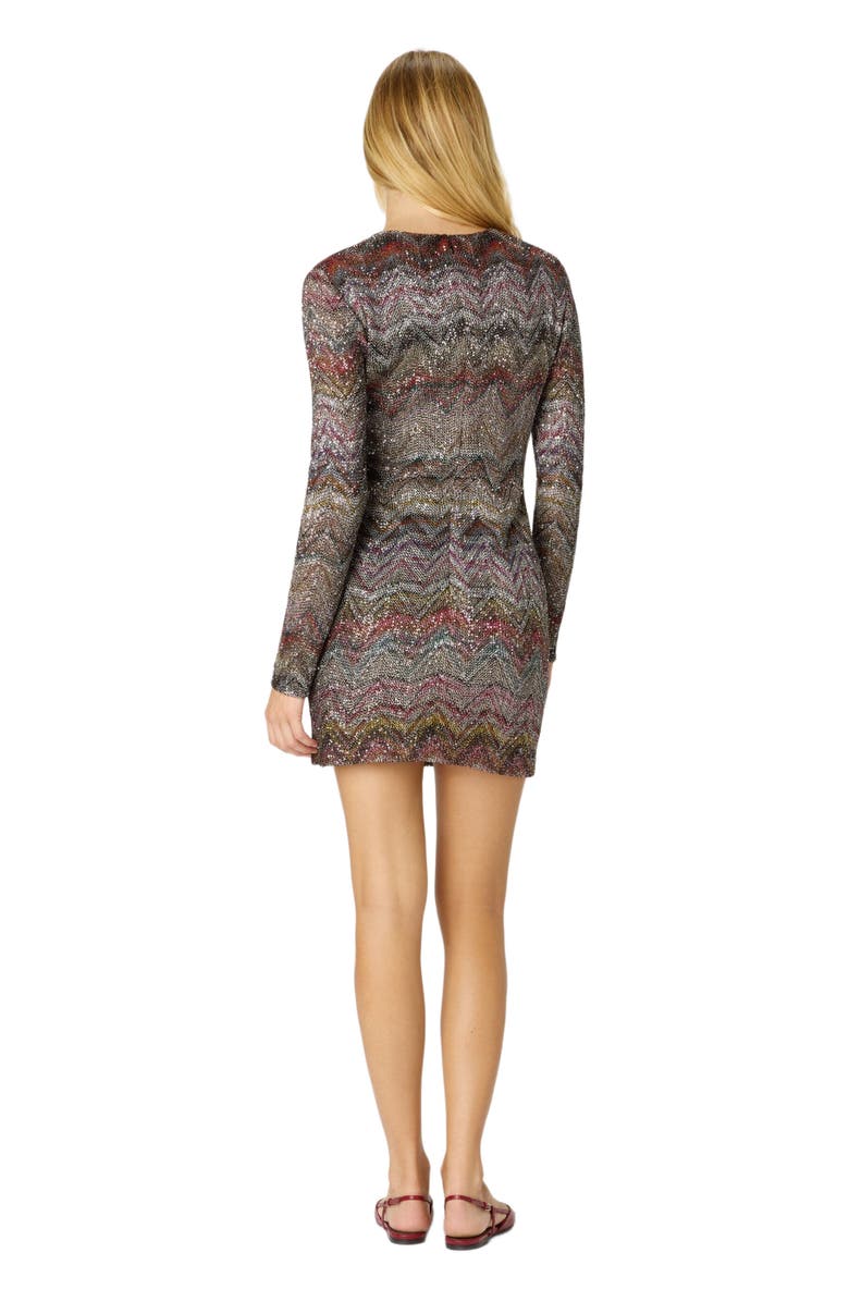 Missoni Mini Dress With V-neck And Zigzag Pattern, Alternate, color, Multicoloured