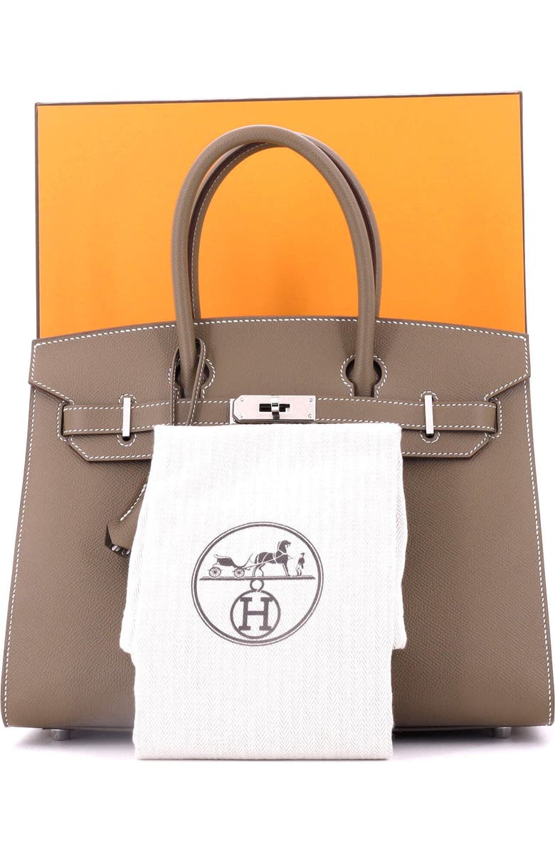 Pre-Owned Hermes Birkin Sellier Bag Grey Epsom with Palladium Hardware 30, Alternate, color,