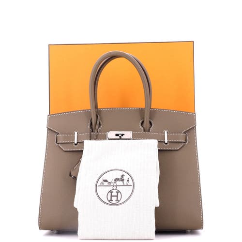 Pre-owned Hermes Hermes Birkin Sellier Bag Grey Epsom With Palladium Hardware 30 In Brown